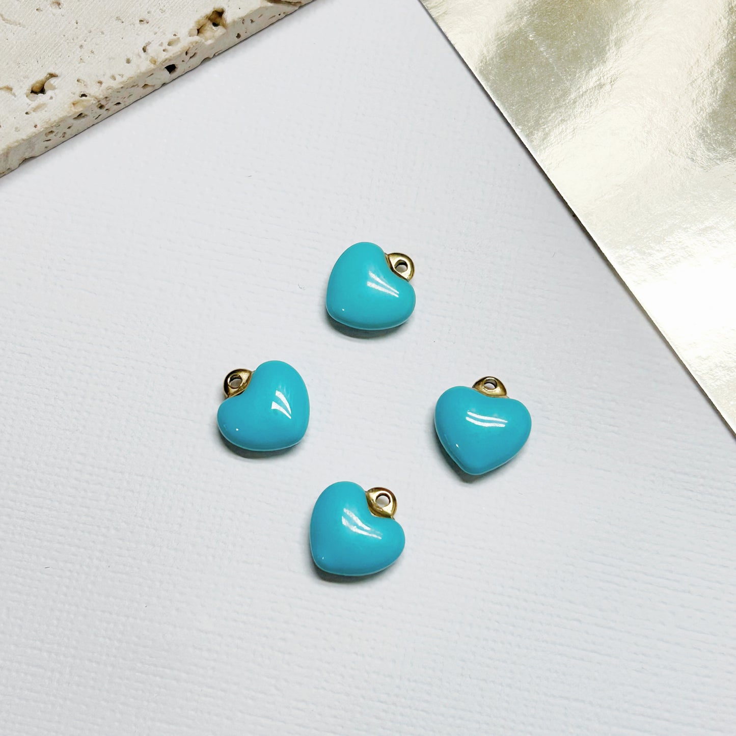 Charm corazón turquesa