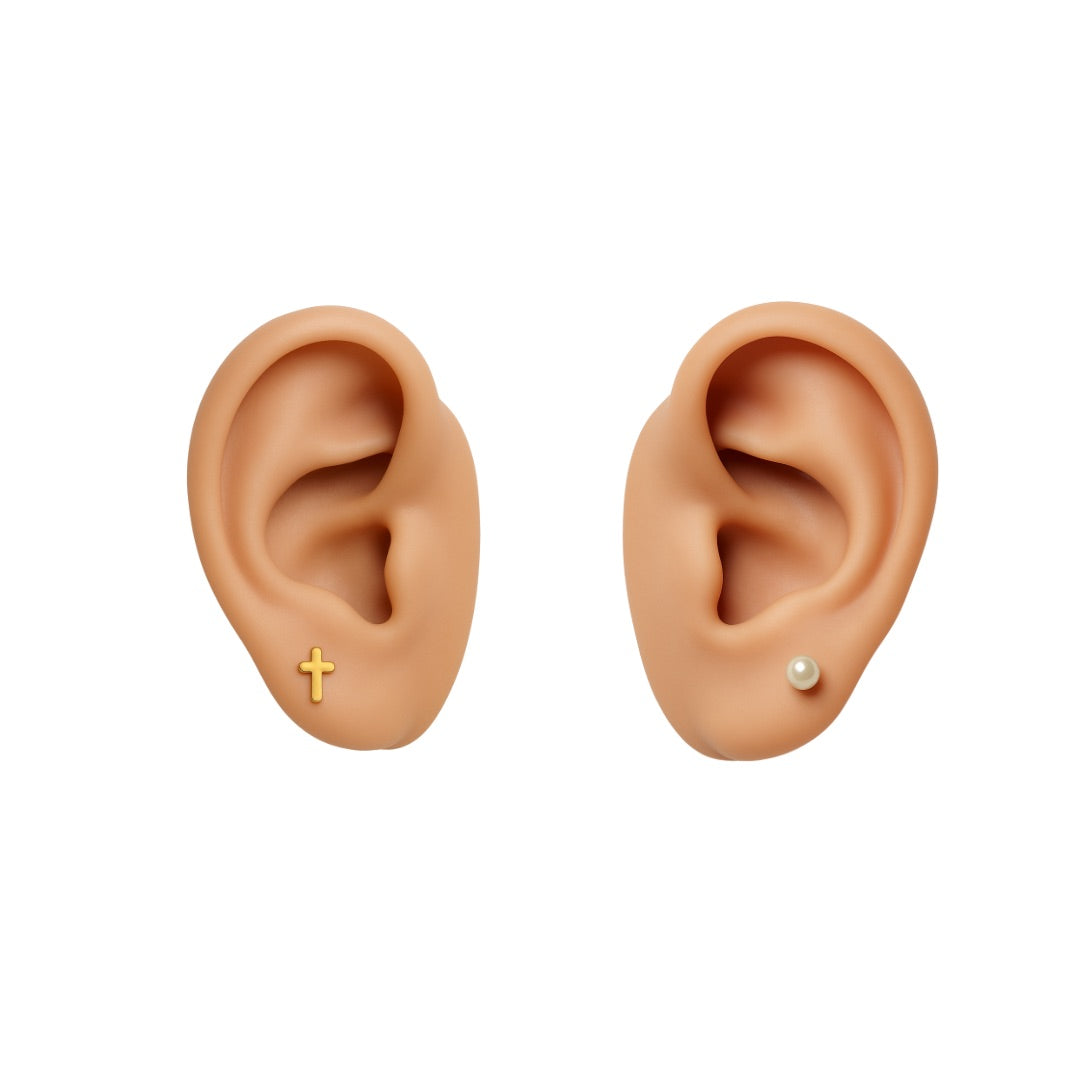 Cross & Pearl | Duo Studs