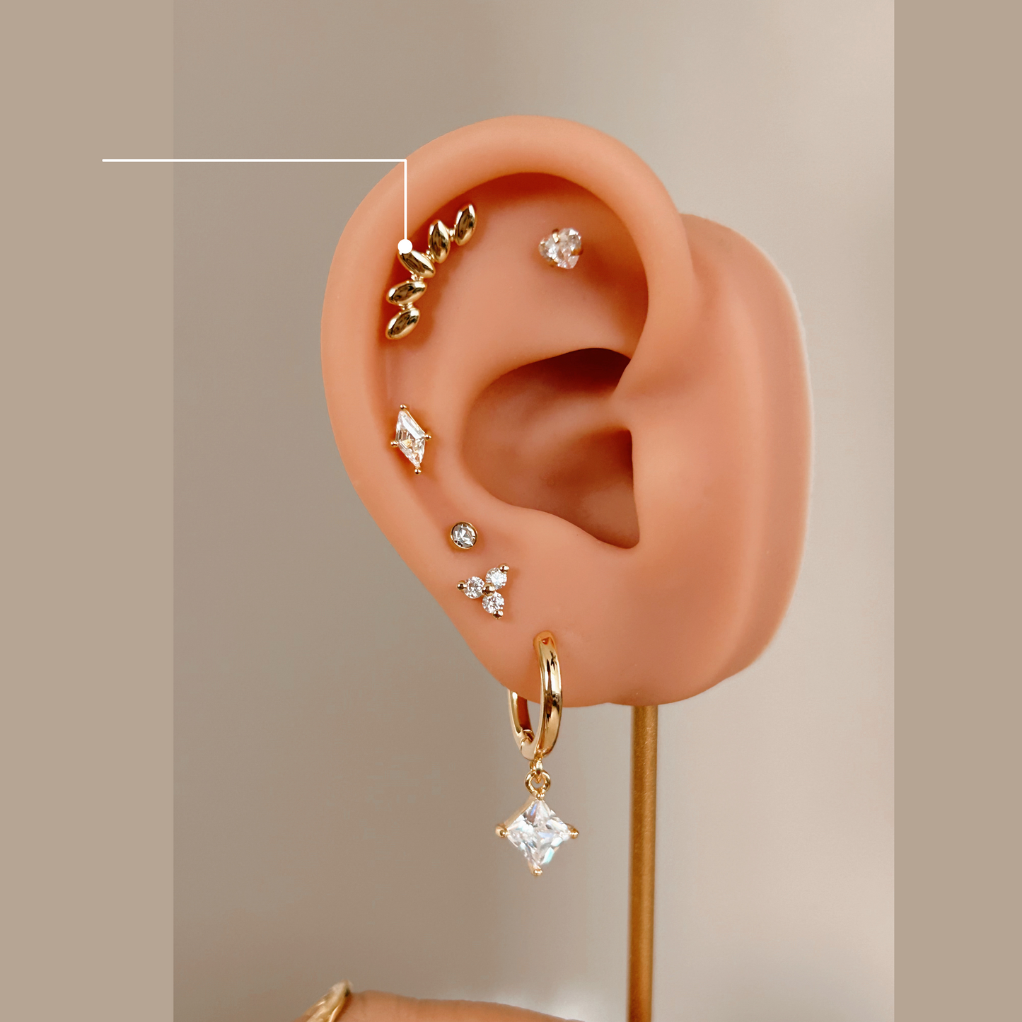 Minimal Gold Leaf Studs (single piece)