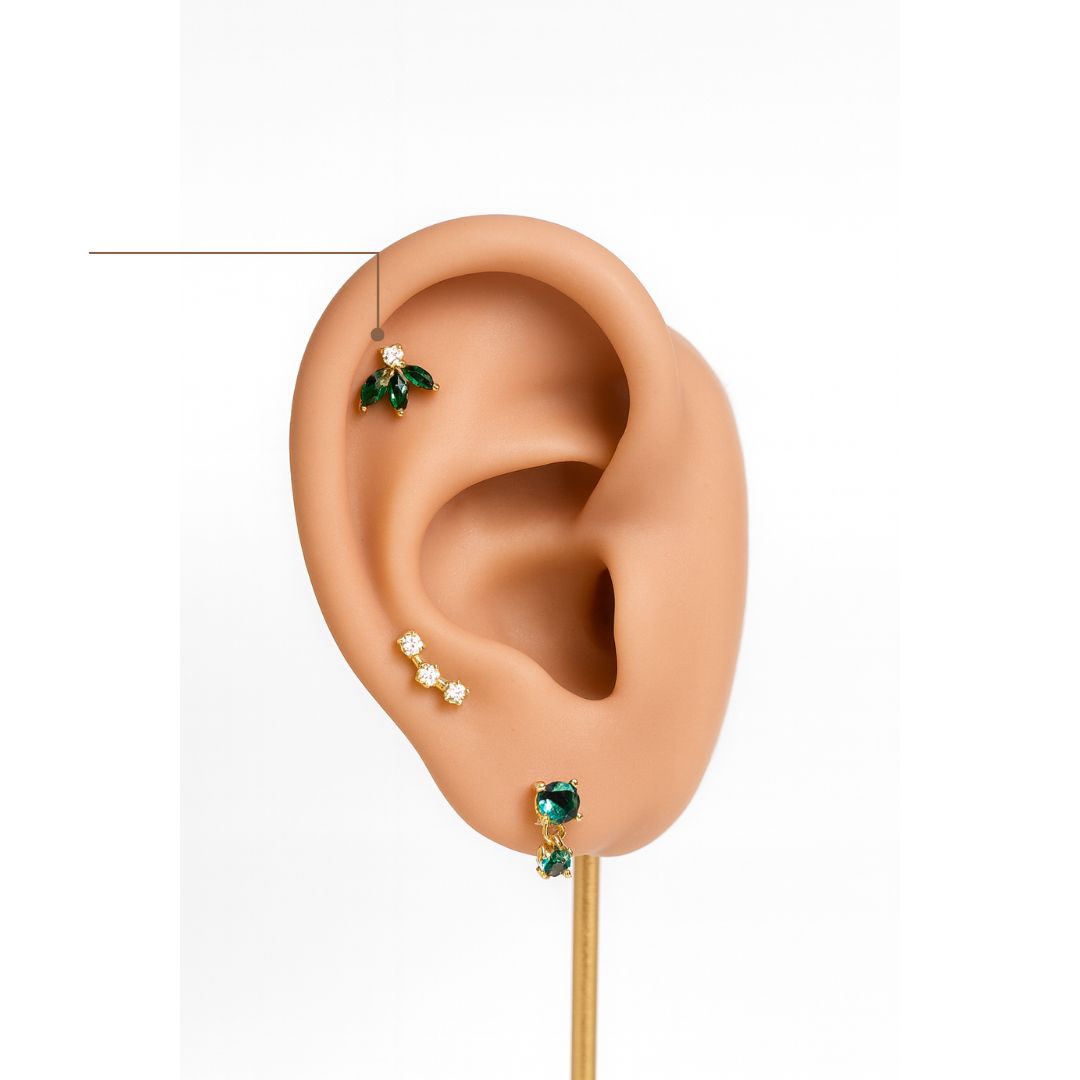 Esmerald Petals Stud (single piece)