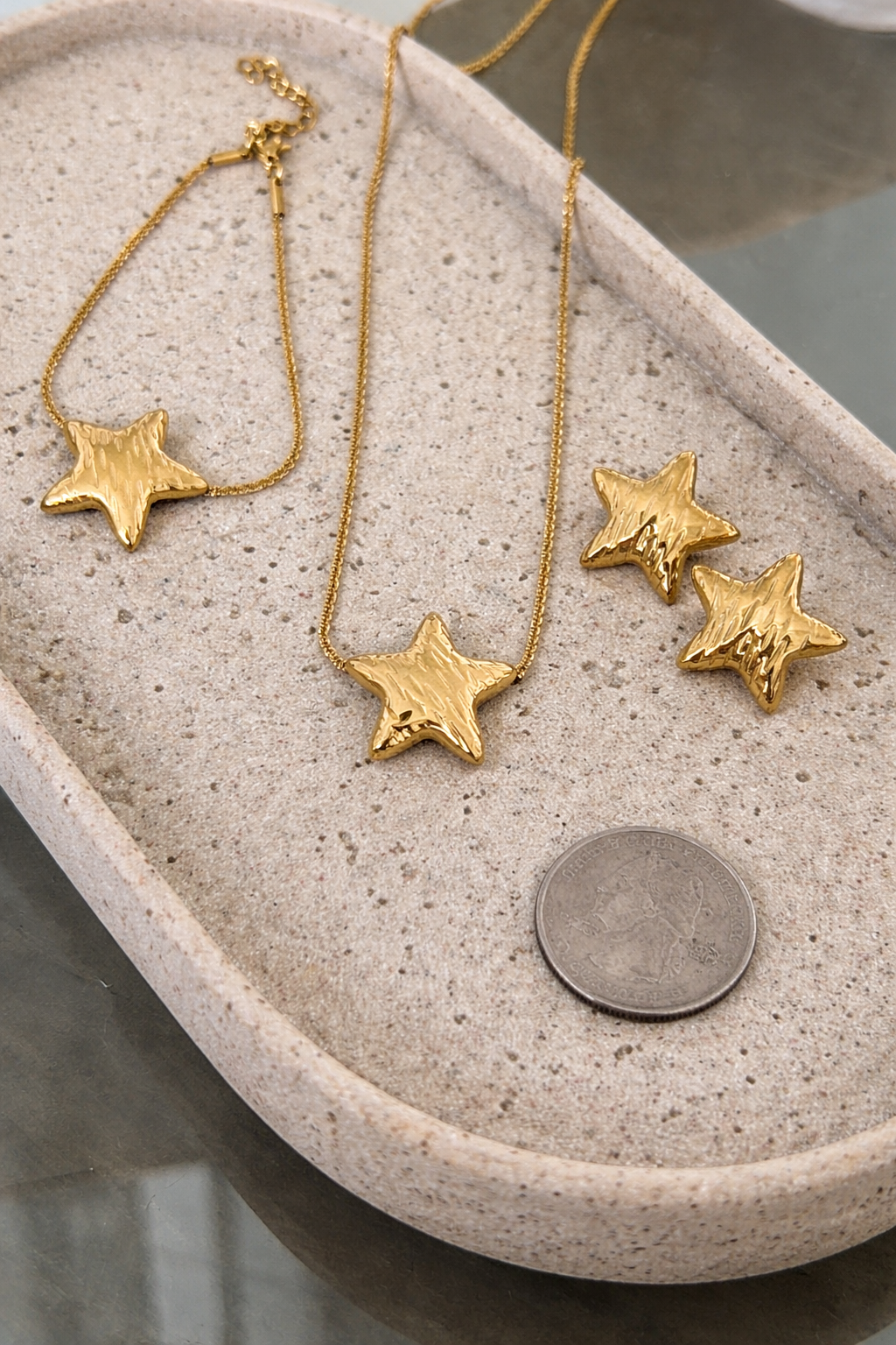 Golden Star set | Necklace | Bracelet | Earings