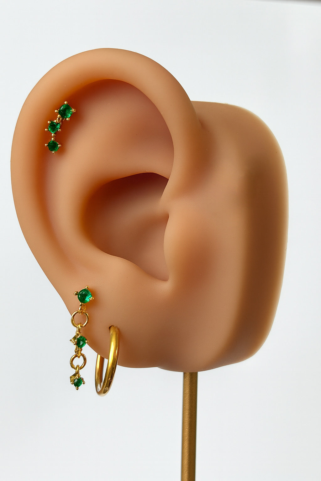 Emerald Glow Mismatched Earring | Dangle & Stud Set