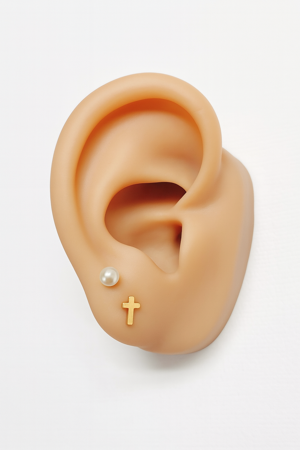 Cross & Pearl | 2 Pairs Studs