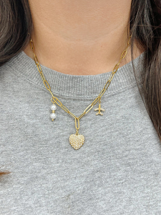 Jet Set Heart Necklace | One of a kind