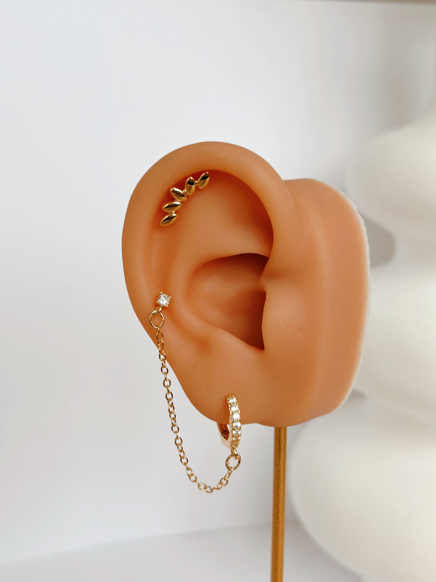 Chain Link Huggies| Duo Studs