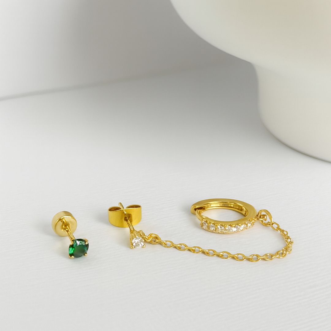 Golden Ivy | Set of three pieces (for one ear)