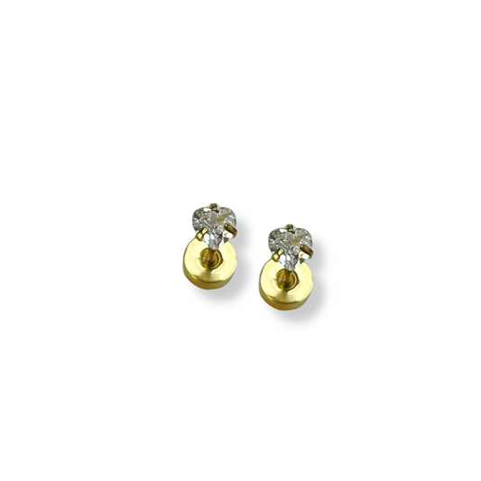 Cubic Zirconia Heart Stud | Broqueles Corazón de Circonia