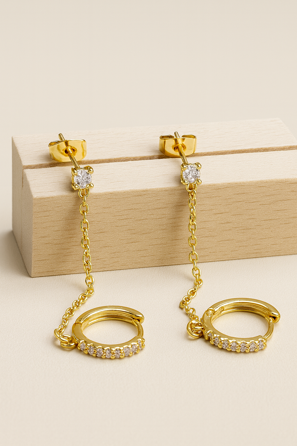 Chain Link Huggies| Duo Studs