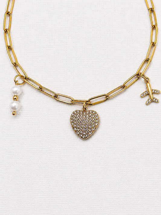 Jet Set Heart Necklace | One of a kind