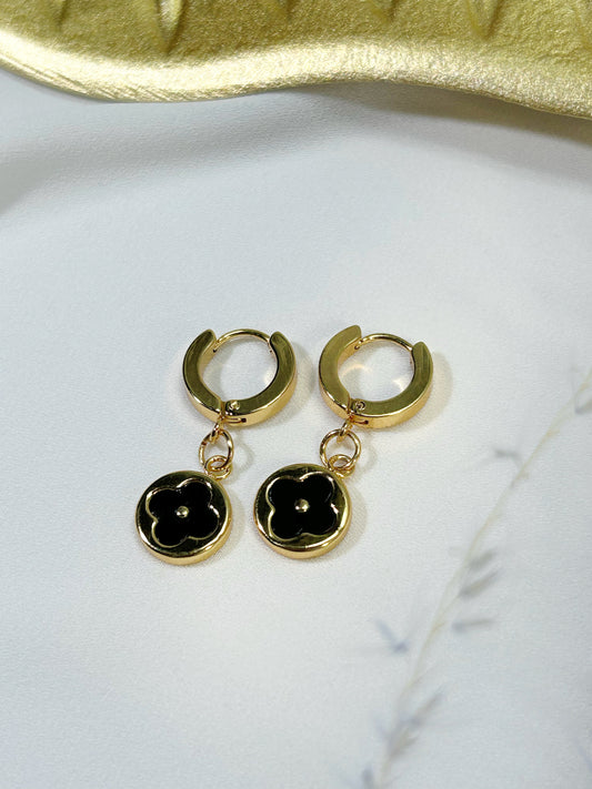 Noir Blossom Hoops