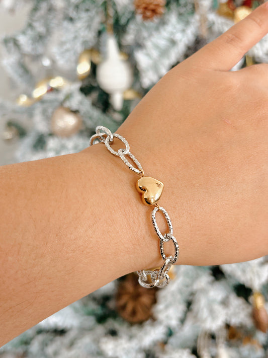 Heart Bracelet | Gold and Silver