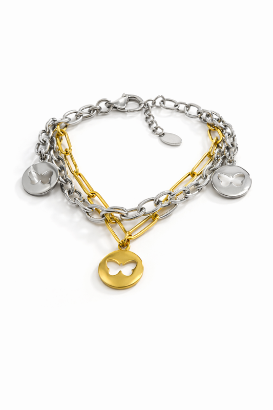 Butterfly | Silver and Gold Bracelet