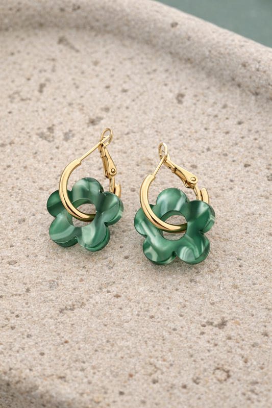 Aretes Flor Acrílico |