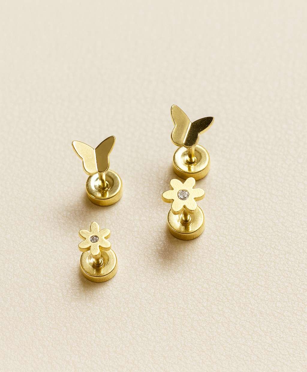 Daisy & Butterfly | 2 Pairs Studs