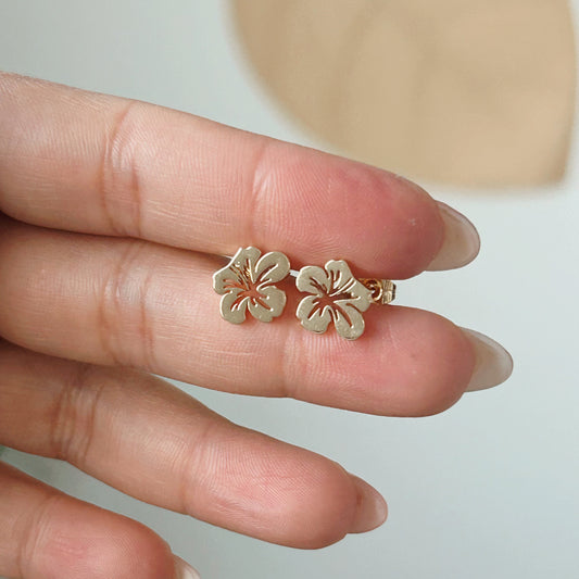 Golden Hibiscus Studs