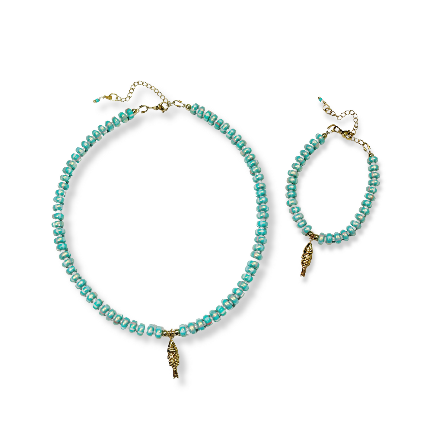 Golden Fish Set - Necklace & Bracelet