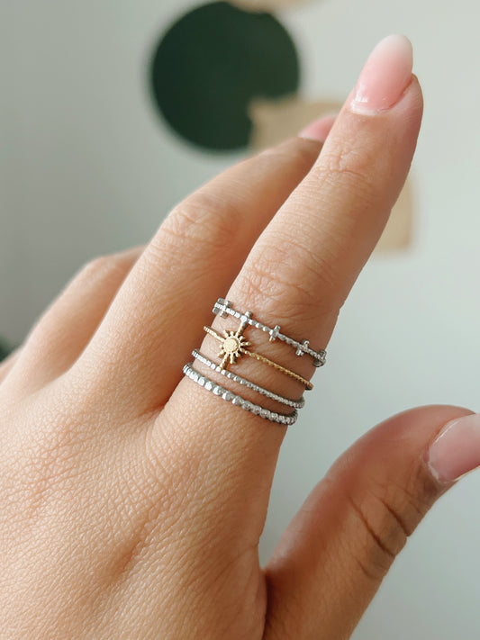 Sun & Silver Stack Ring