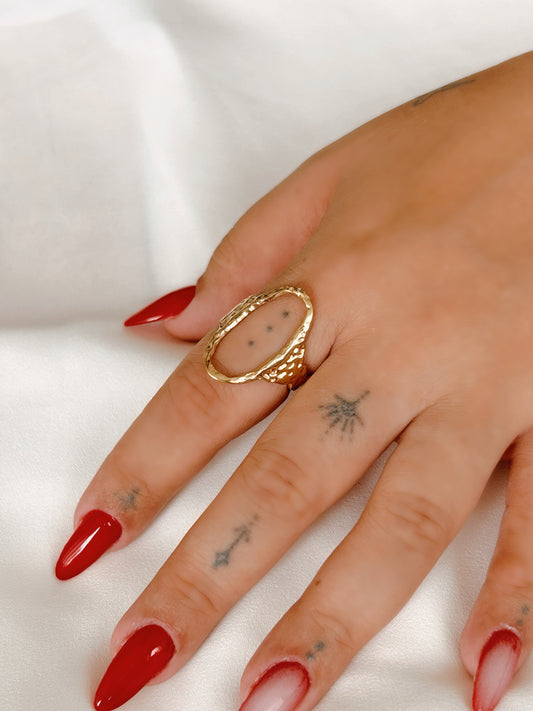 Oval Vintage Ring | Stainless Steel