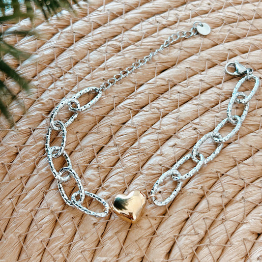 Heart Bracelet | Gold and Silver