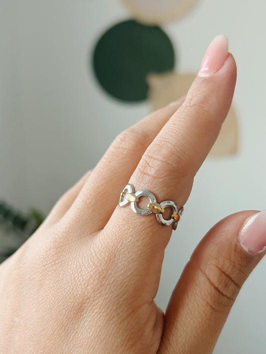 Silver & Golden Chain Ring