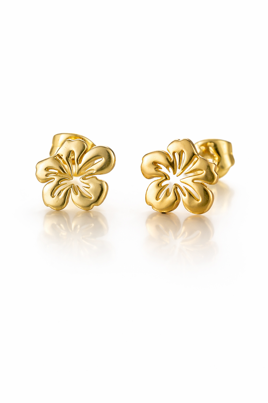 Golden Hibiscus Studs