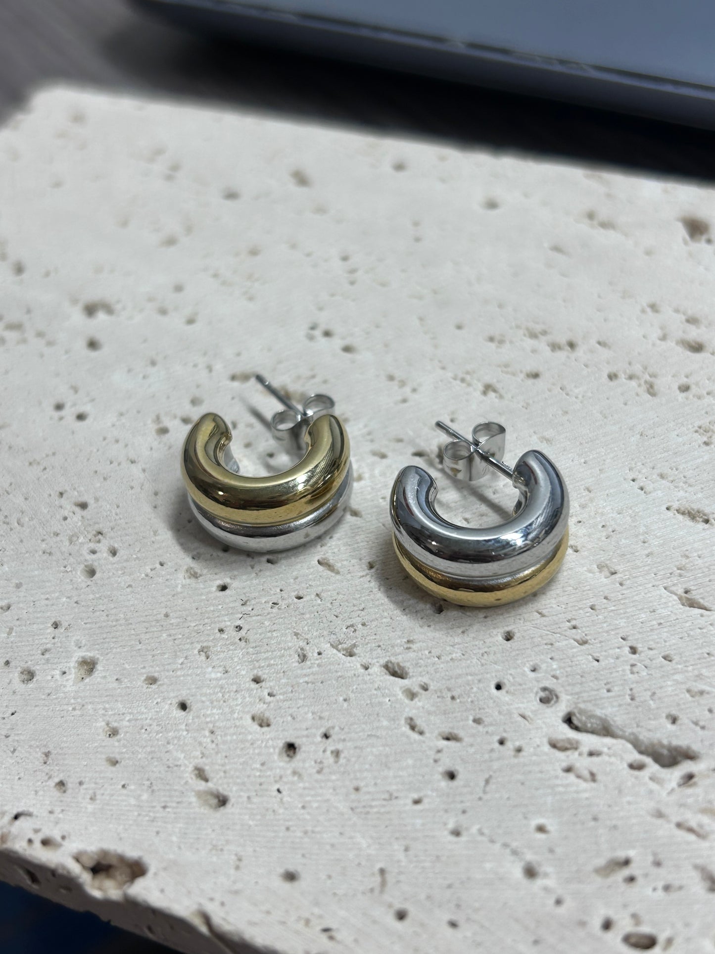 Café Cream Hoops | Golden Brunch | Dos tonos